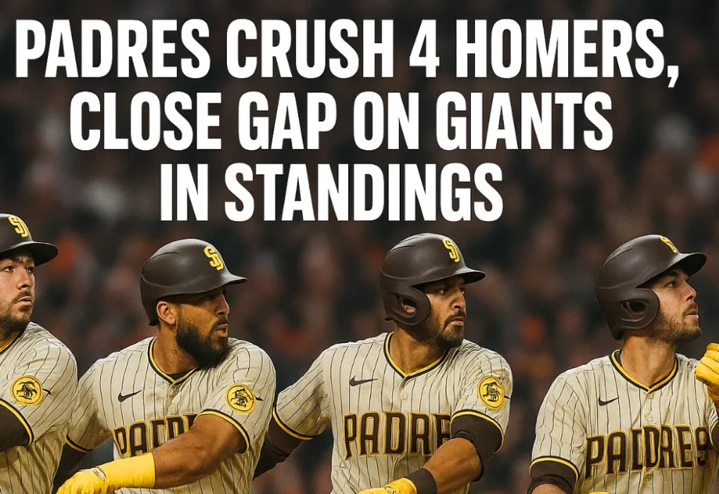 Padres Crush 4 Homers, Close Gap on Giants in Standings