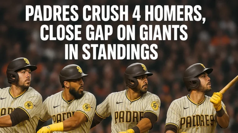 Padres Crush 4 Homers, Close Gap on Giants in Standings